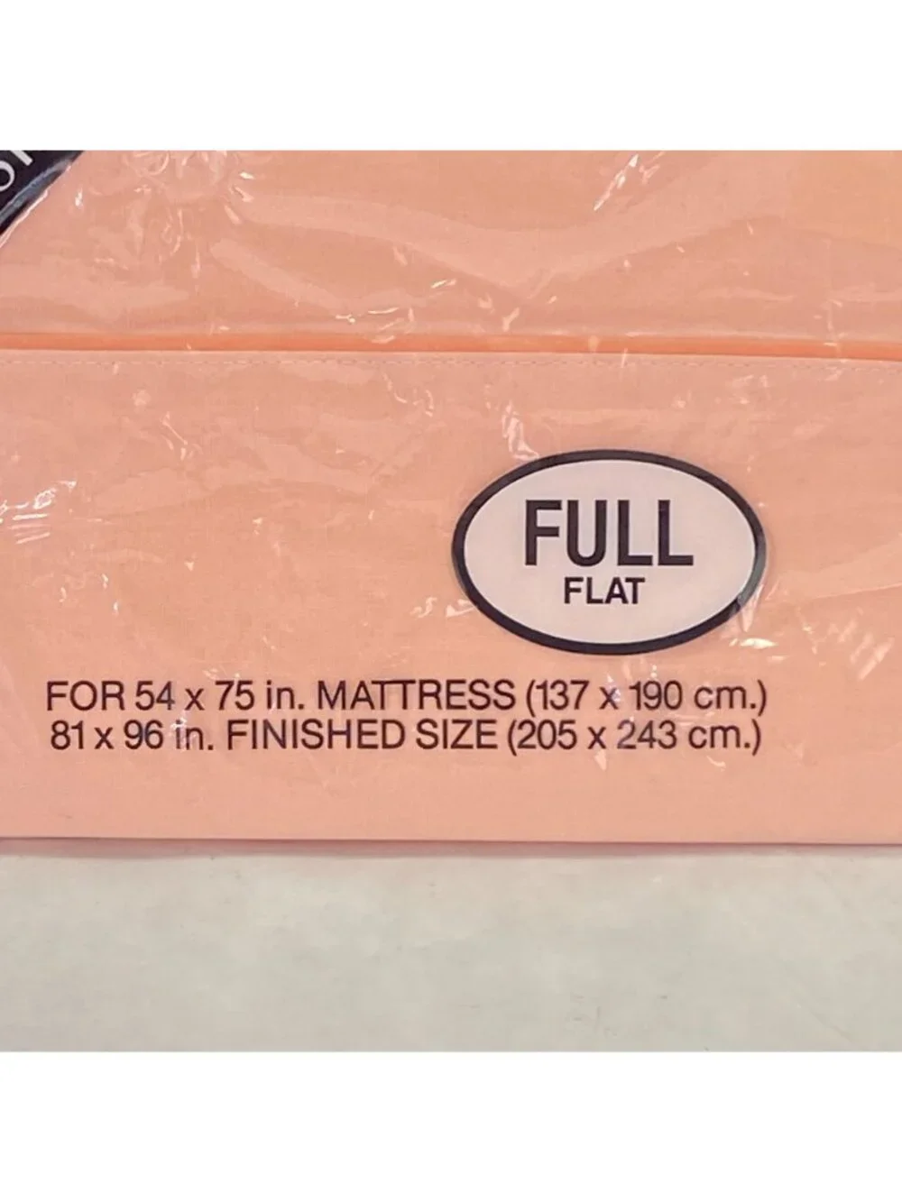 Vintage Cotton Blend Full Flat Sheet Peach Orange NEW Tastemaker Stevens